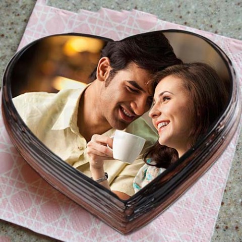 Heart Truffle Photo Cake